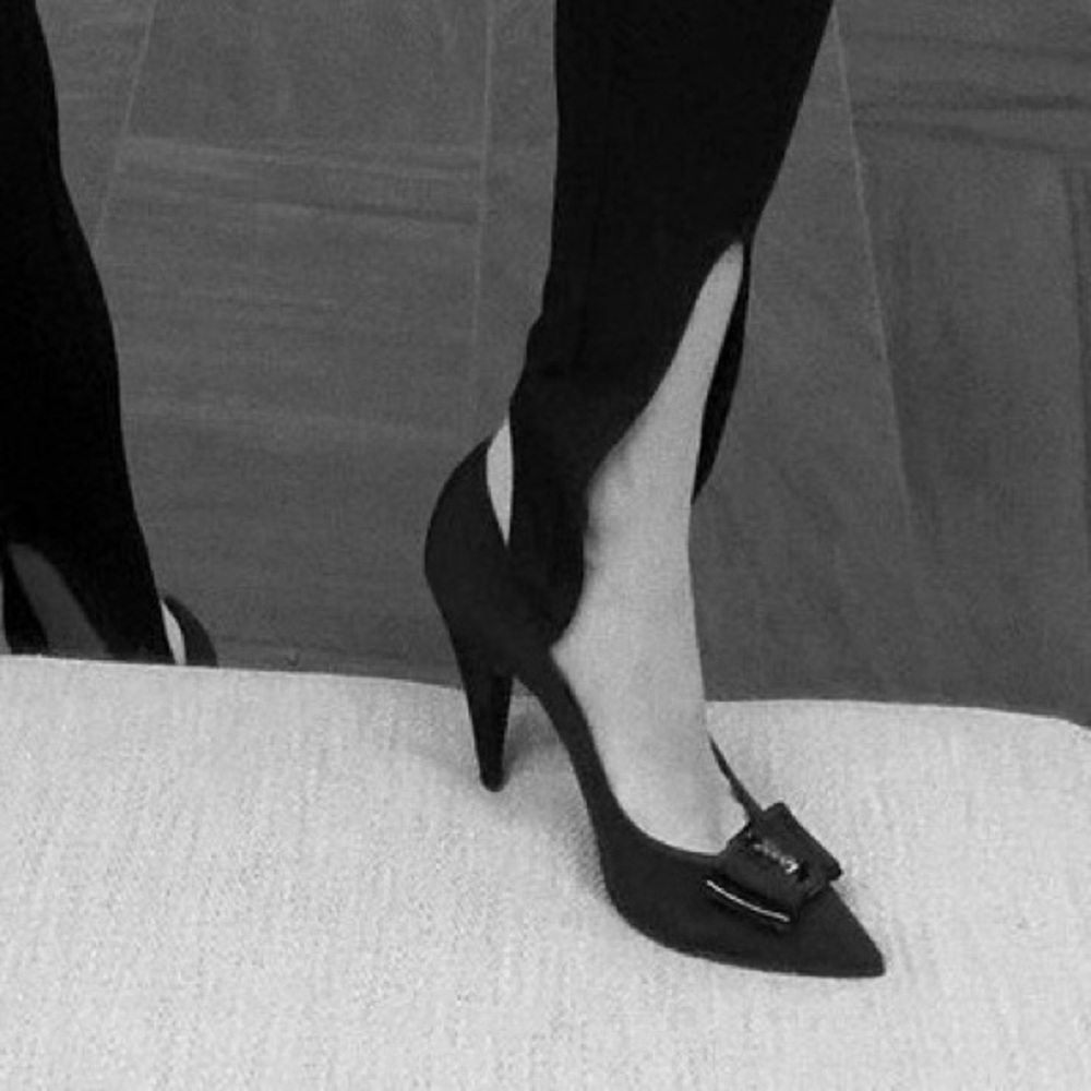 Saint Laurent Anais Slingback Bow Pumps 37